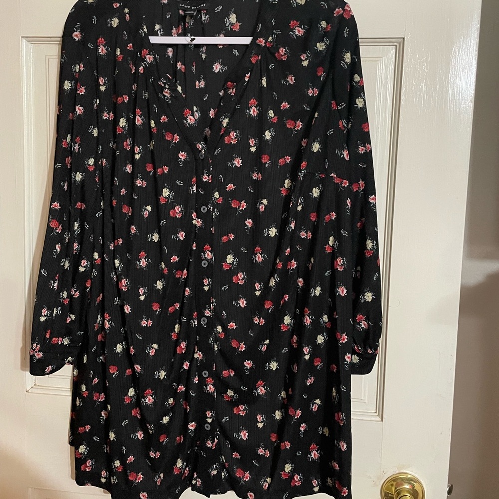Lane Bryant floral button up